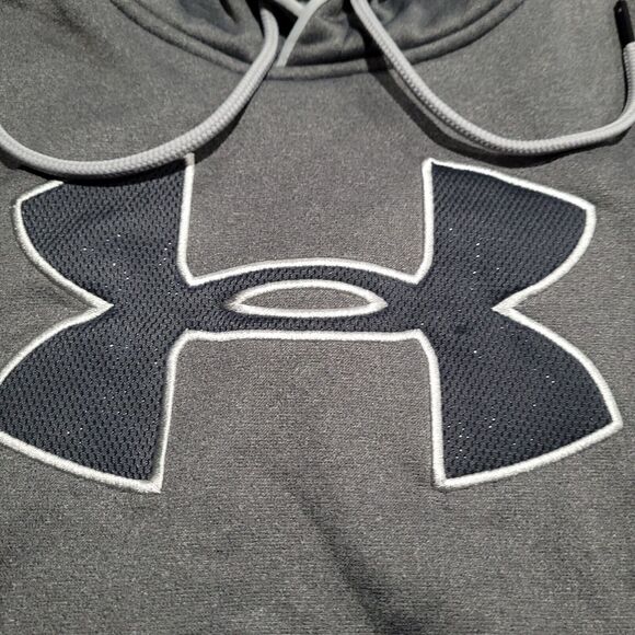 Under Armour Rival Hoodie Short Sleeve Coach's Gray Big Logo UA SMALL NWOT - Picture 8 of 9
